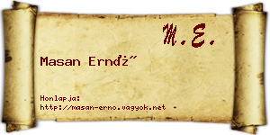 Masan Ernő névjegykártya
